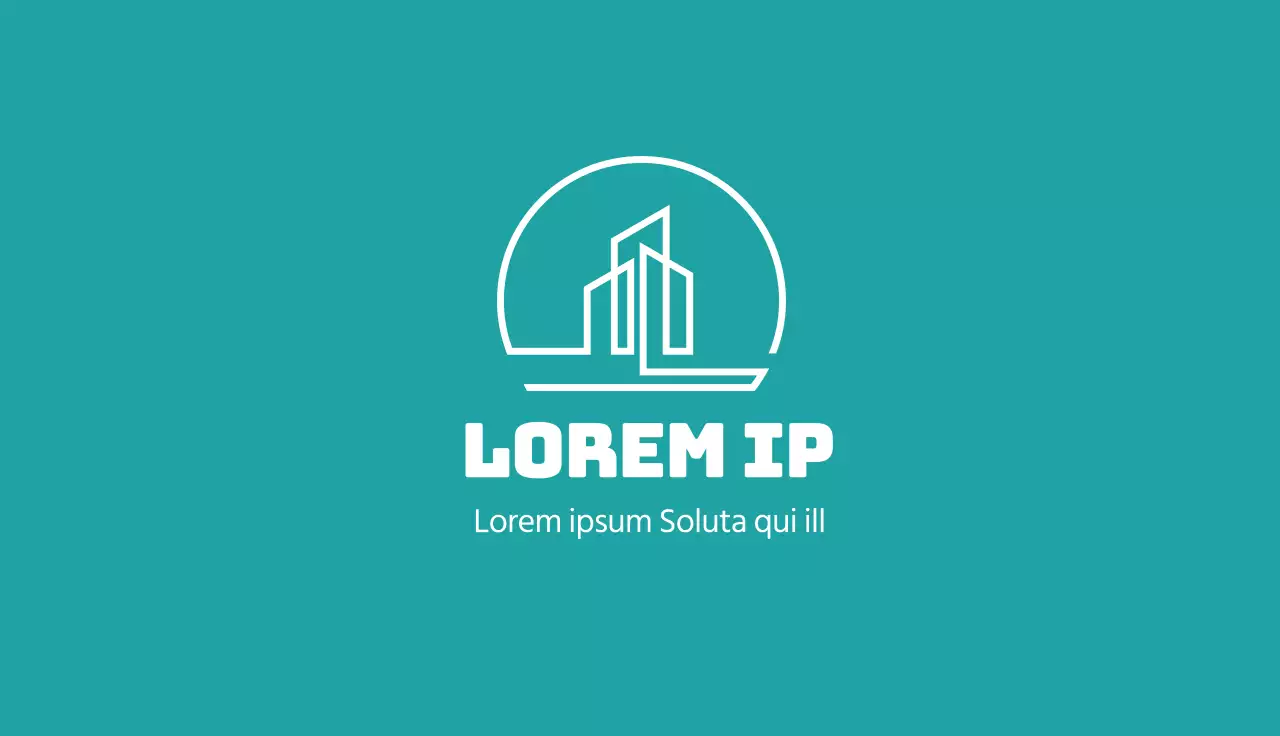 blauwe illustratie logo eenvoudig onroerend goed