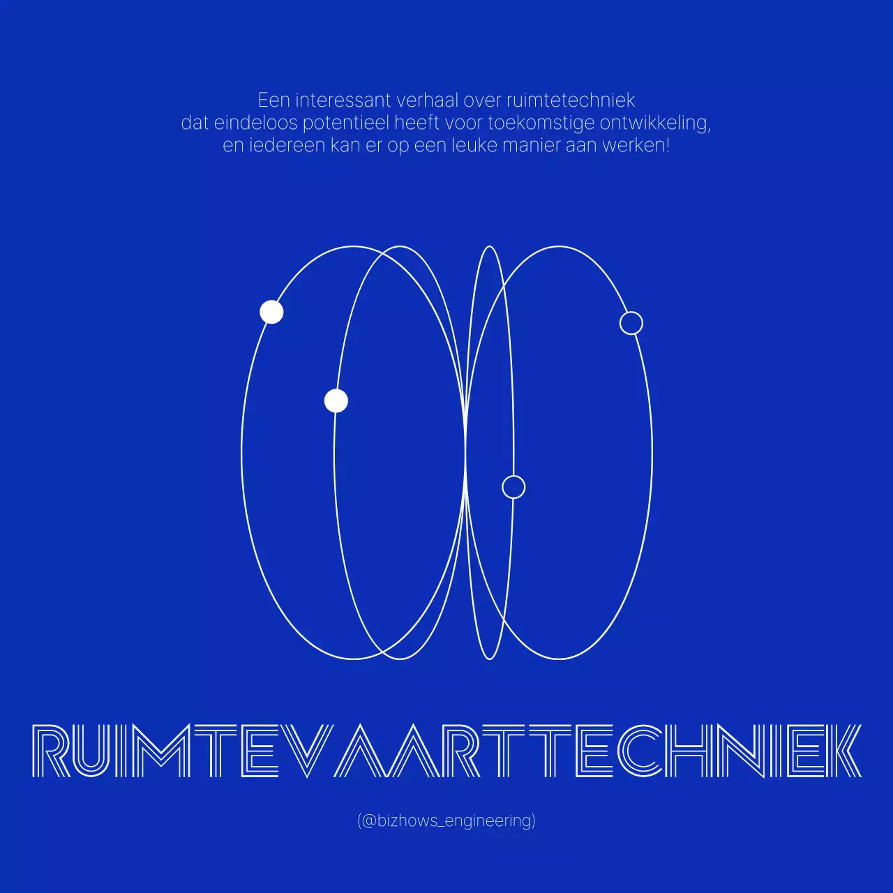 Eenvoudig, strak ingenieursconcept in helder marineblauw en wit