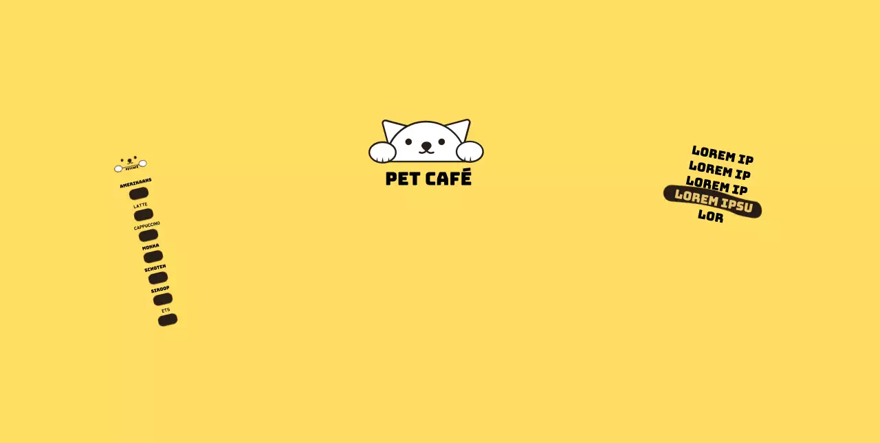 Gele Kat Illustratie Huisdierencafé