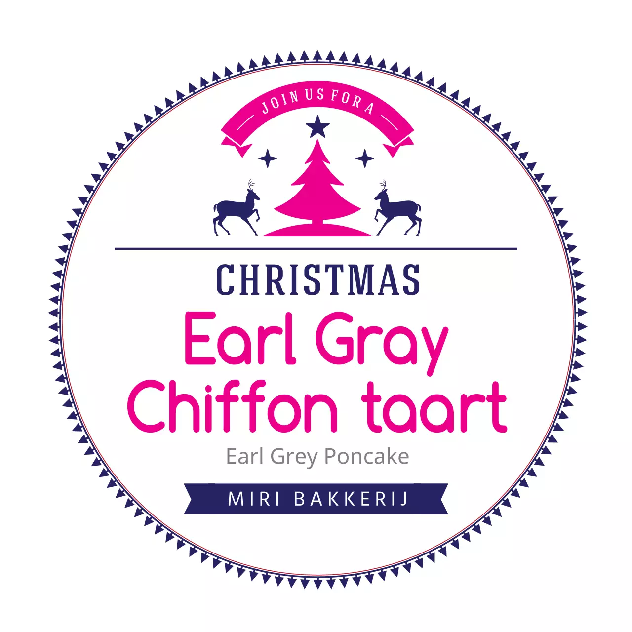 Paars Roze Geïllustreerde Kerst Bakkerij Etiketten