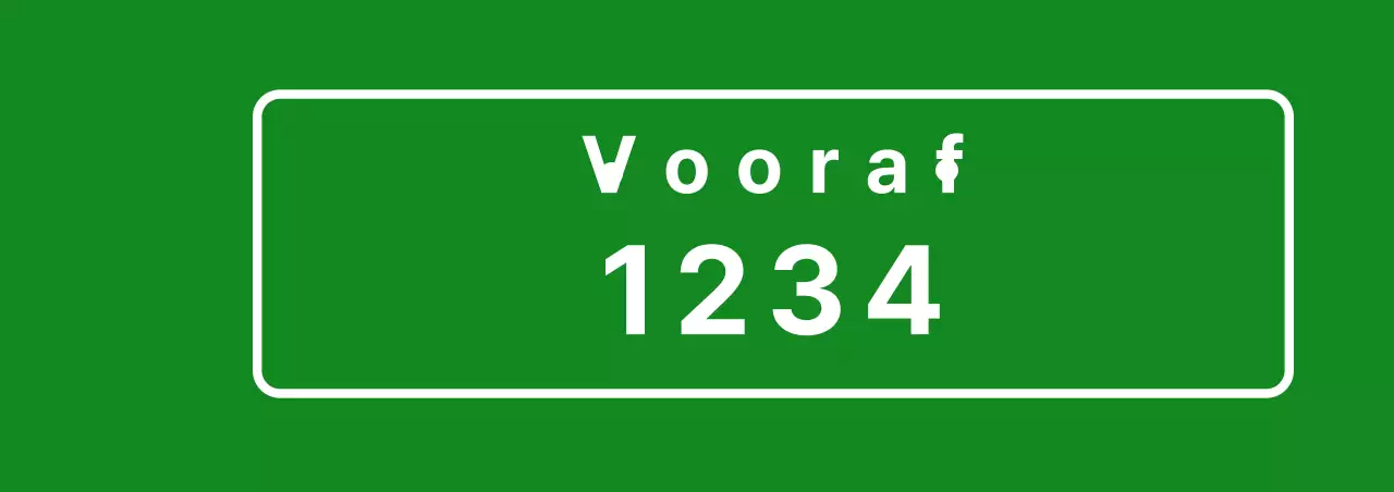 Groen eenvoudig autonummer