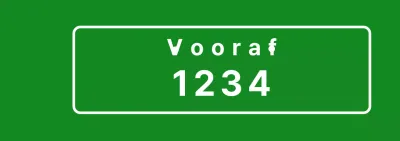 Groen eenvoudig autonummer