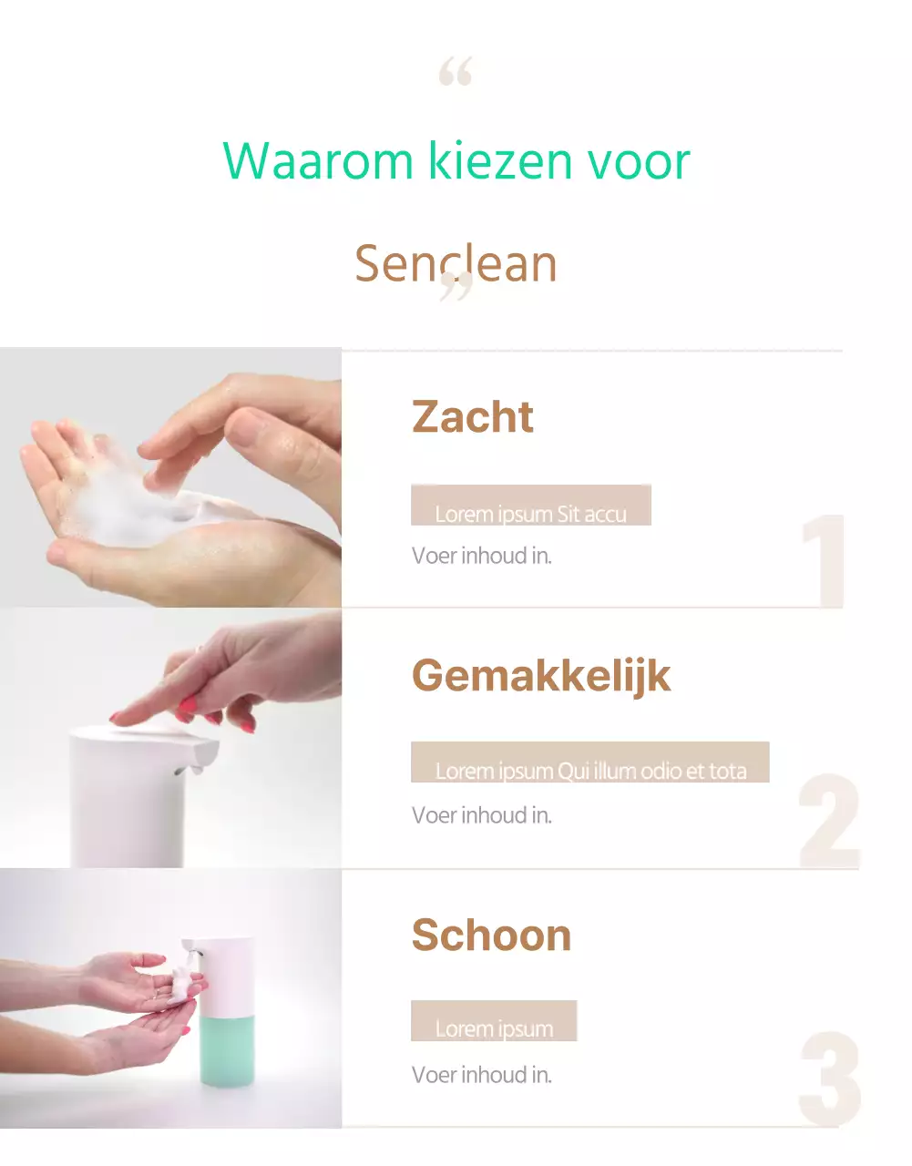 Eenvoudige mintkleurige sensor handontsmettingsmiddel elektronica verkooppagina