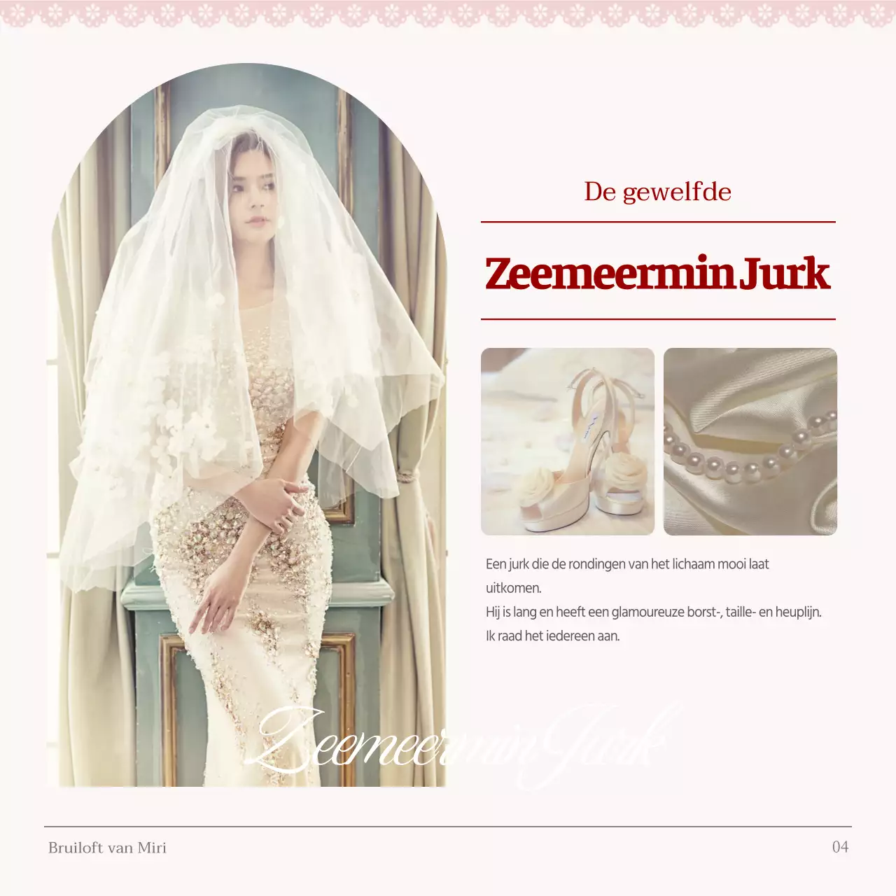 Klassieke trouwjurken per lichaamstype in roze uitgelegd