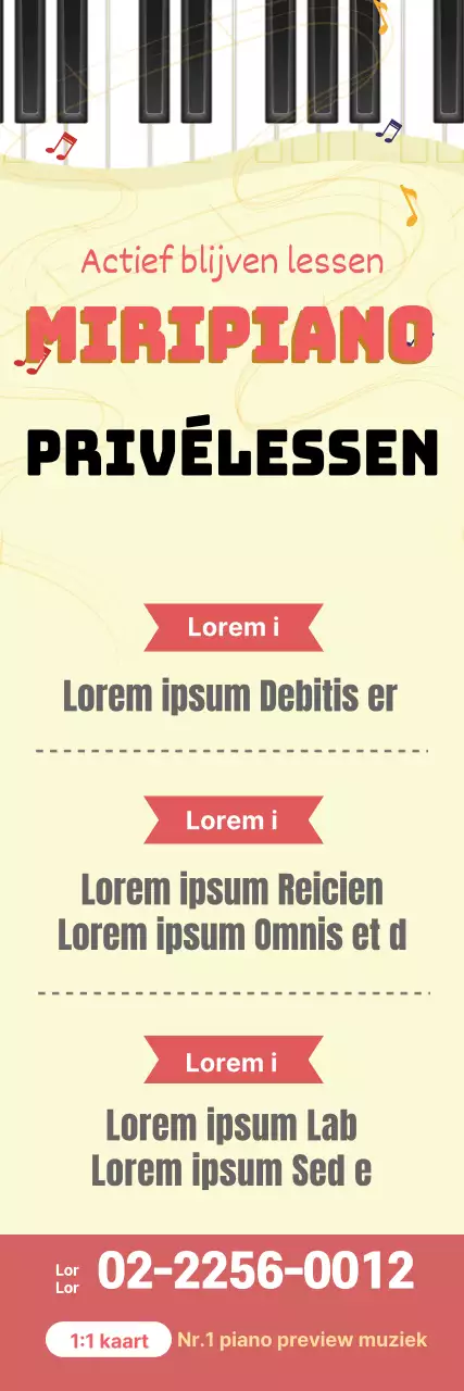 Geel roze illustratie nette muziekschool promotie