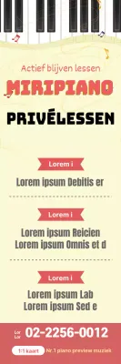 Geel roze illustratie nette muziekschool promotie