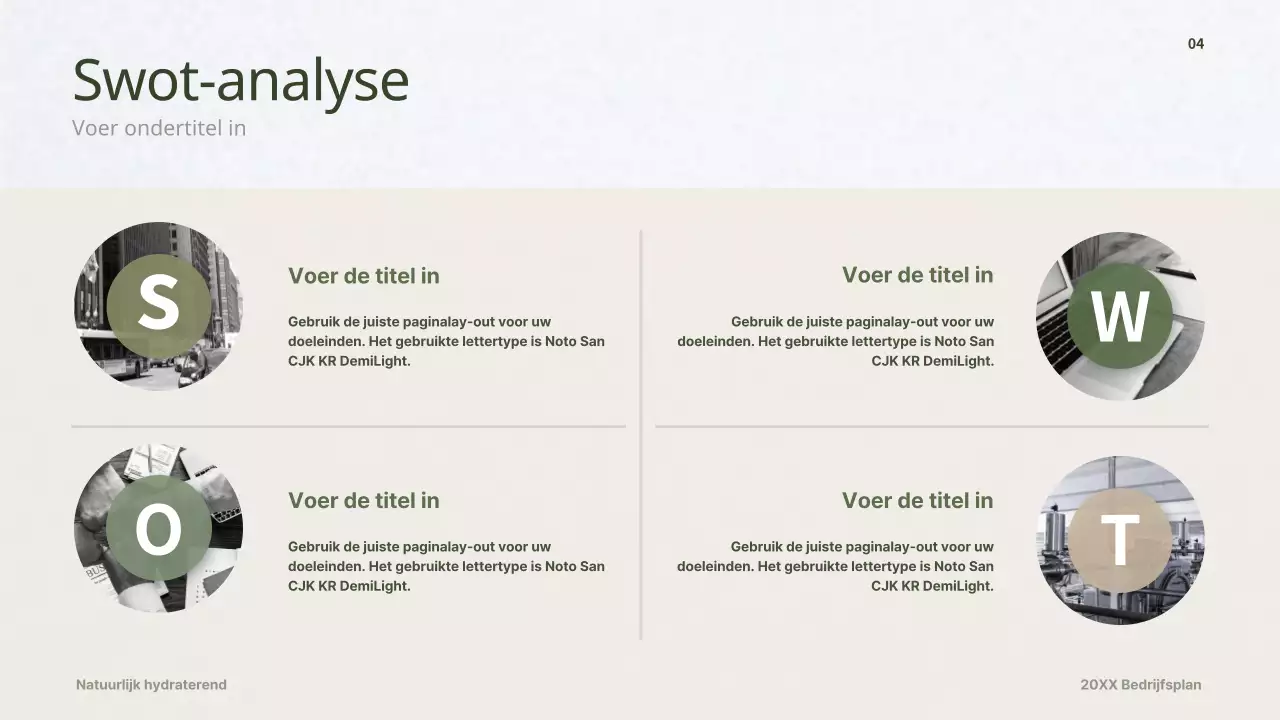 Businessplan voor een donkergroen dermacosmeticaconcept
