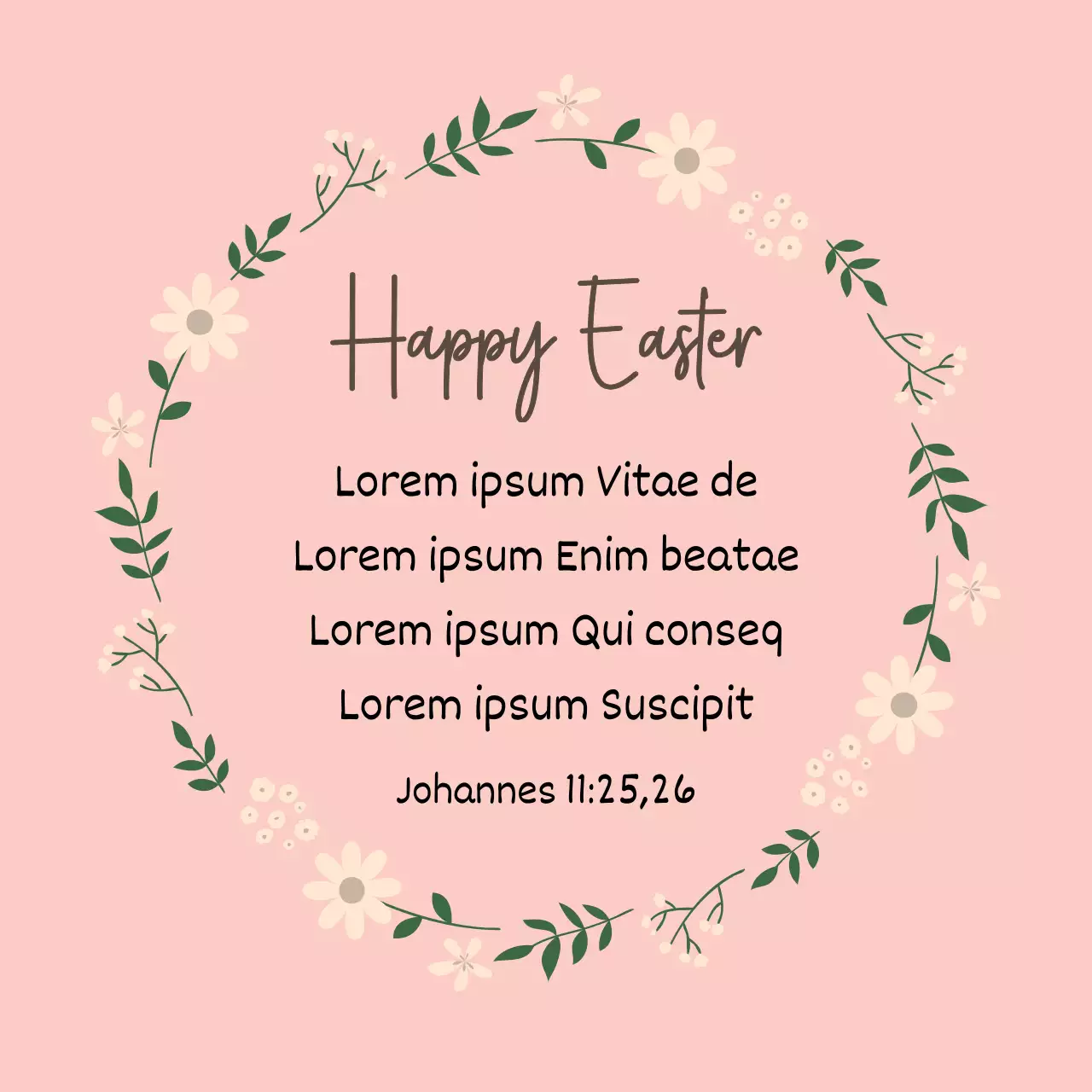 Roze illustratie netjes kerk Pasen label