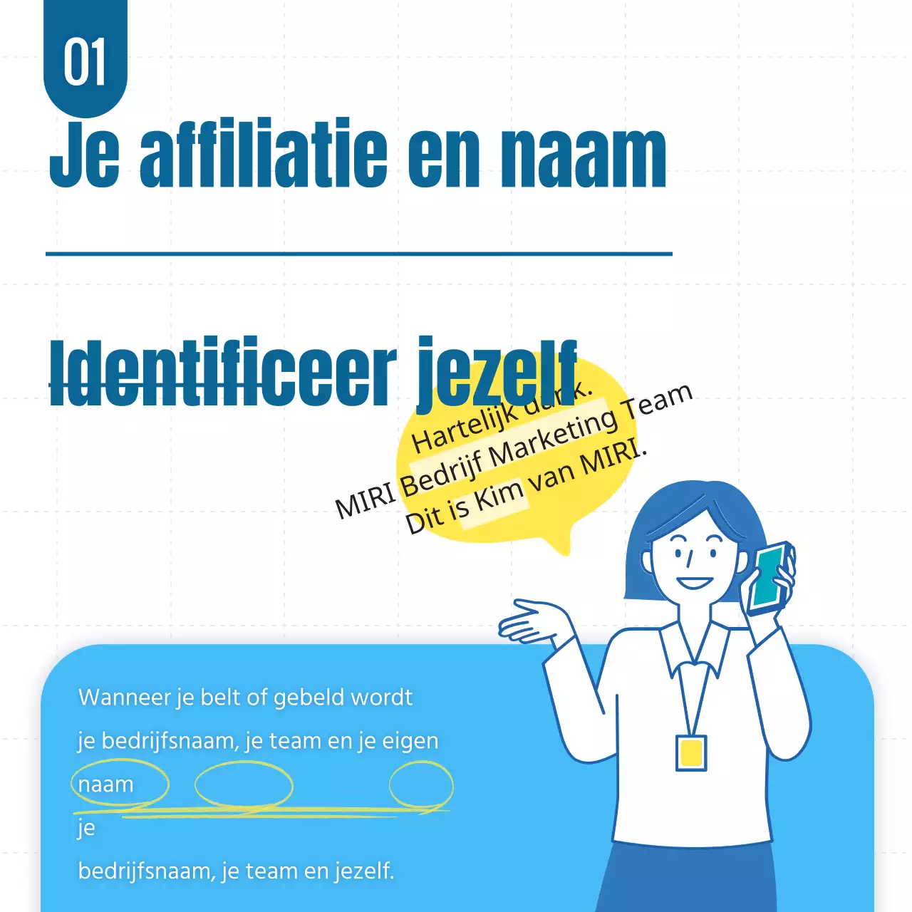 Kantoor etiquette kaart in lucht en geelNieuws