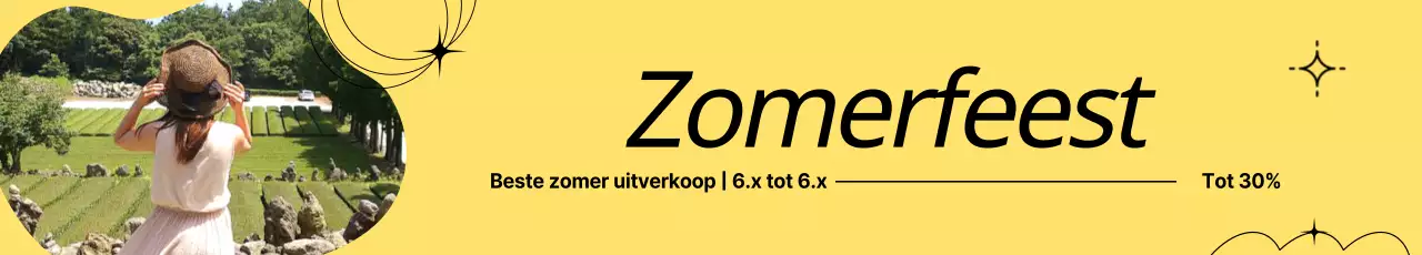 Zomerkleding model op gele achtergrond