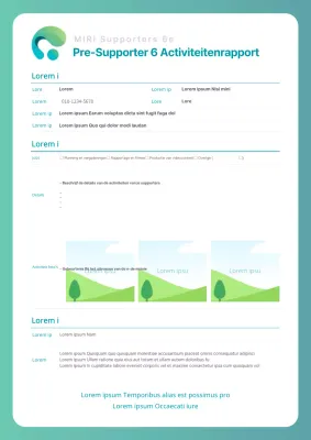 Een basisverslag van supporteractiviteiten voor studenten in mint en wit