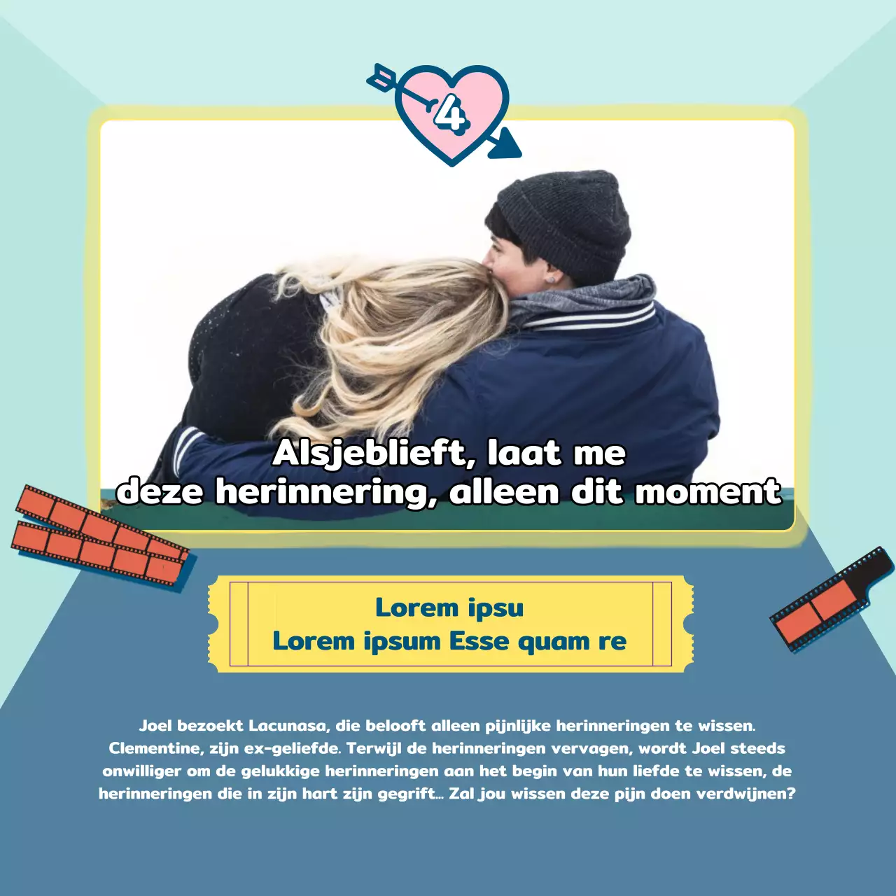 Geïnformeerd door een paars romantisch filmconcept