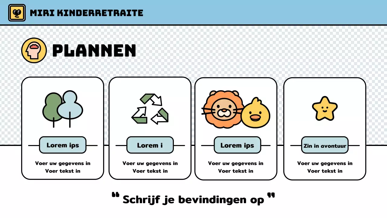 Winterkamp voor kinderen met een schattige stijl in lichtblauw en groen
