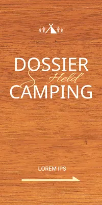 Een locatie voor een campingkantoor met een emotioneel concept met witte en gele campingillustraties