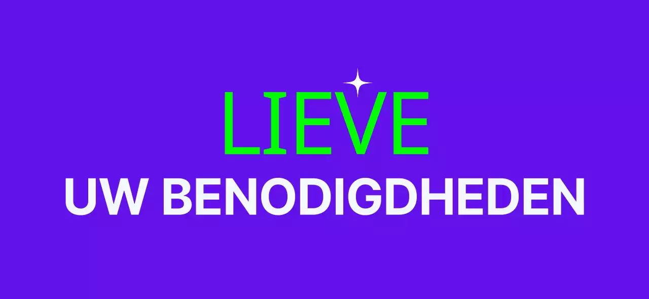 Merchandise met glitterende illustraties en tekst in paars en mint.