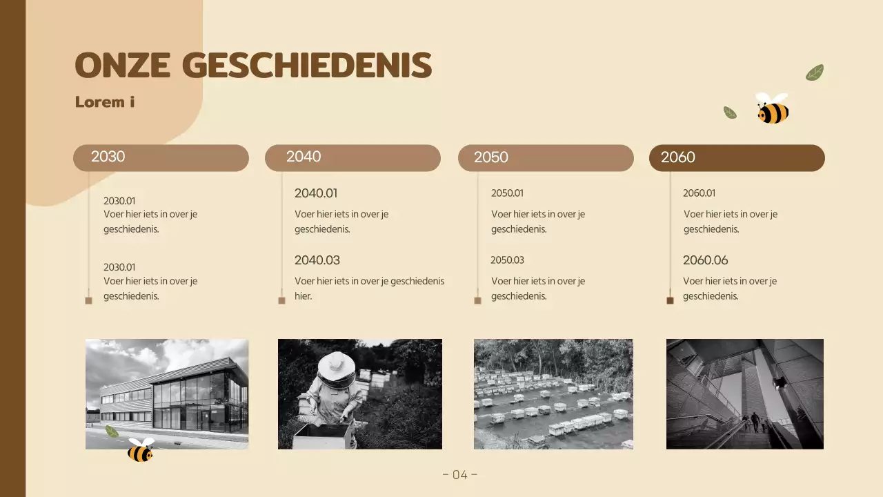 Een gele en bruine kitscherige brief van een bedrijf voor biologische producten