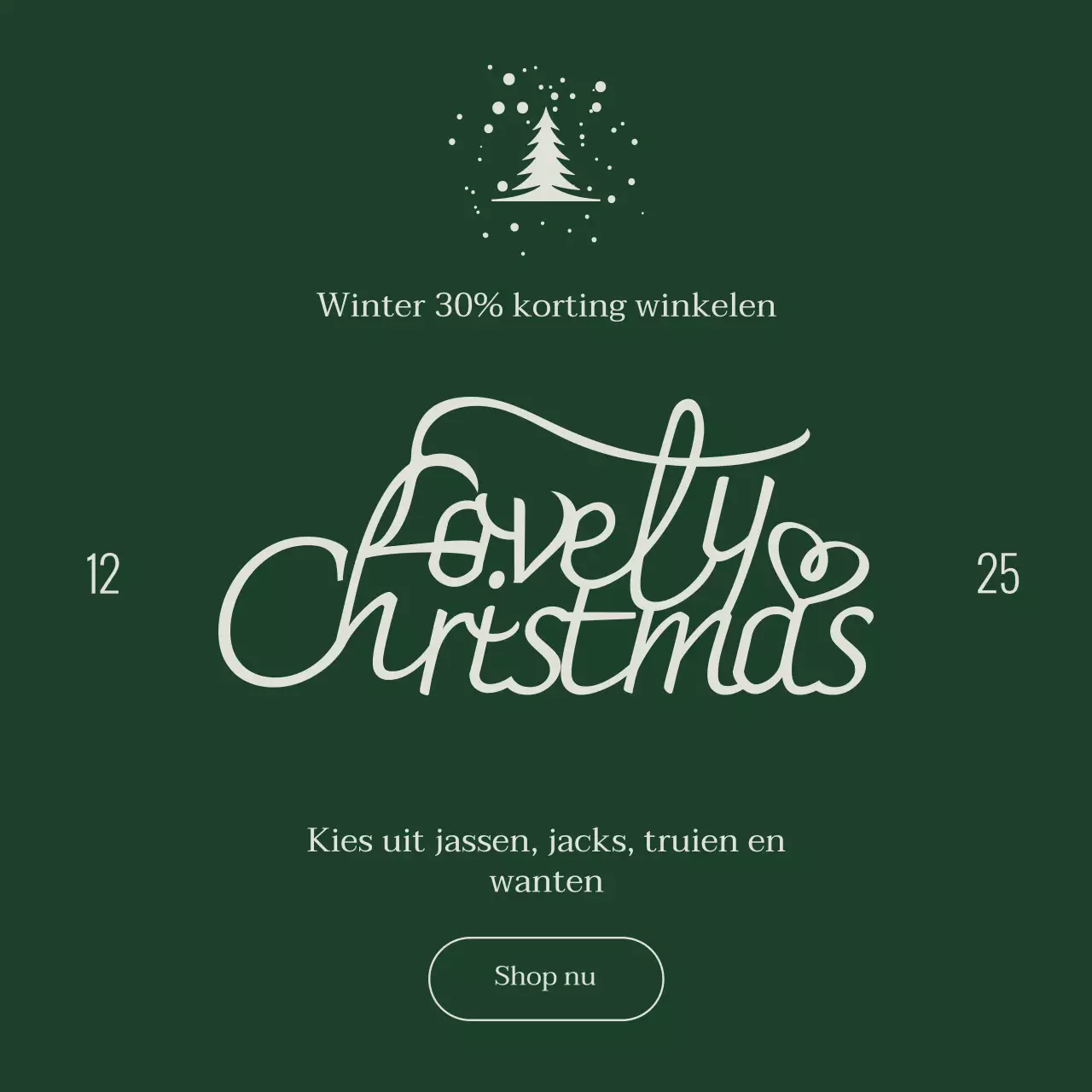 Eenvoudig en strak winterkerstplein