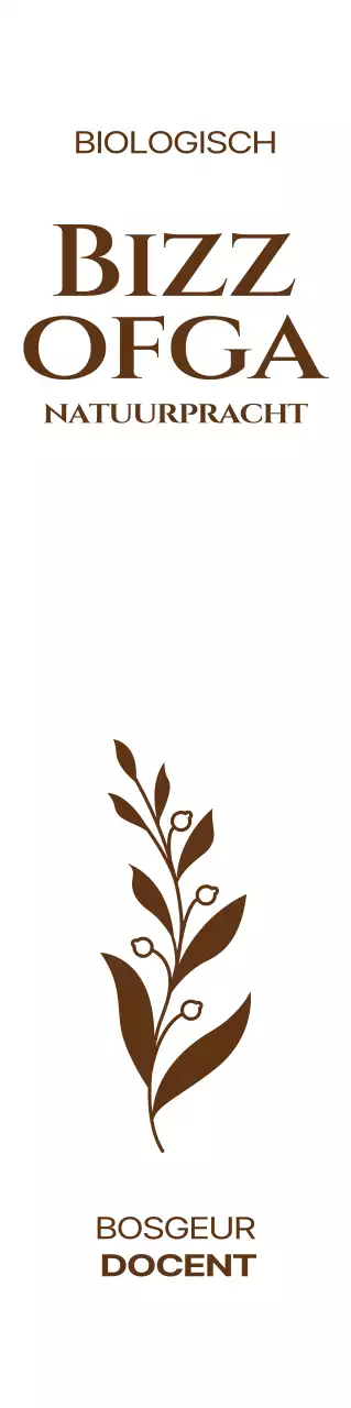 Voor het promoten van biologische cosmetica met een eenvoudige illustratie in donkerbruin.