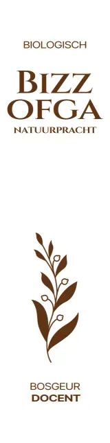 Voor het promoten van biologische cosmetica met een eenvoudige illustratie in donkerbruin.