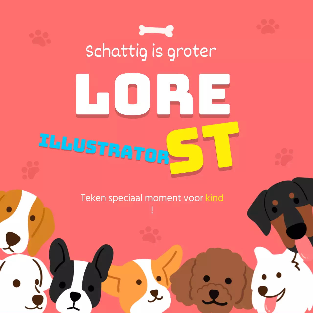 Teken een schattig huisdierillustratieportret met een vleugje rood