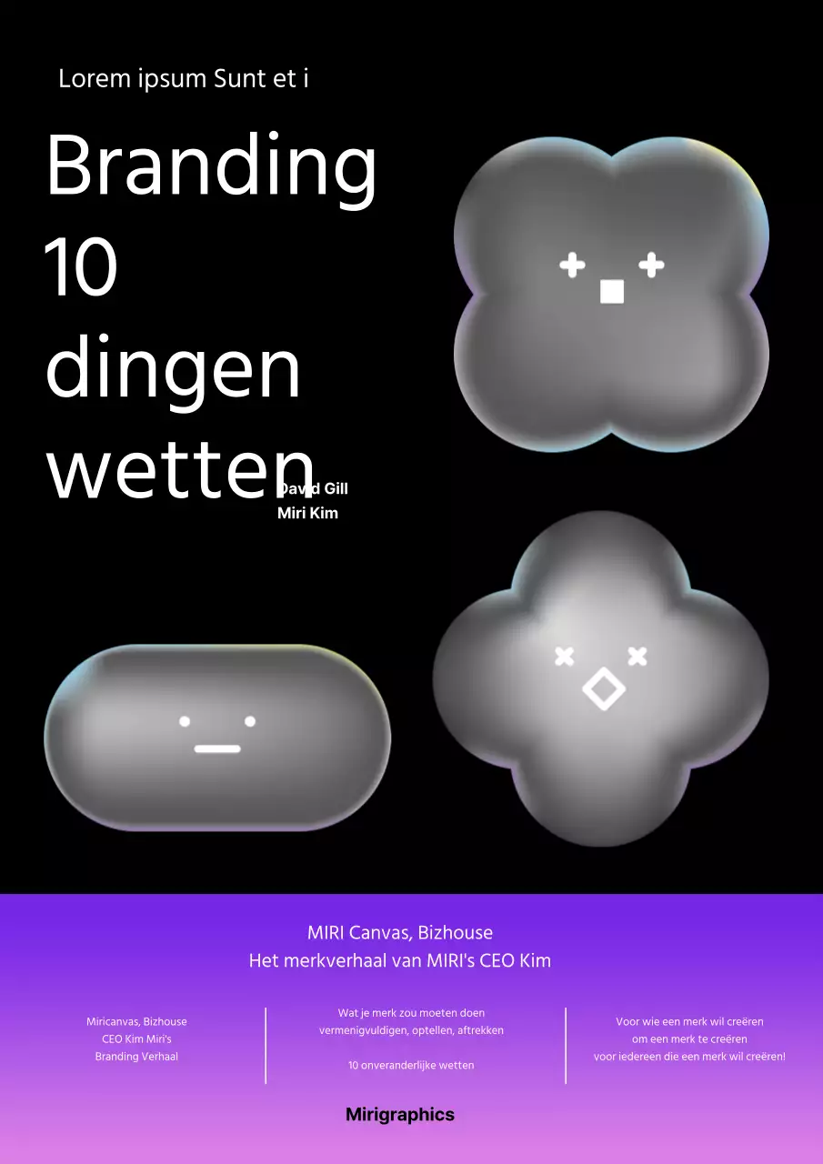 Zwart Paars Eenvoudige Karakterillustratie Branding