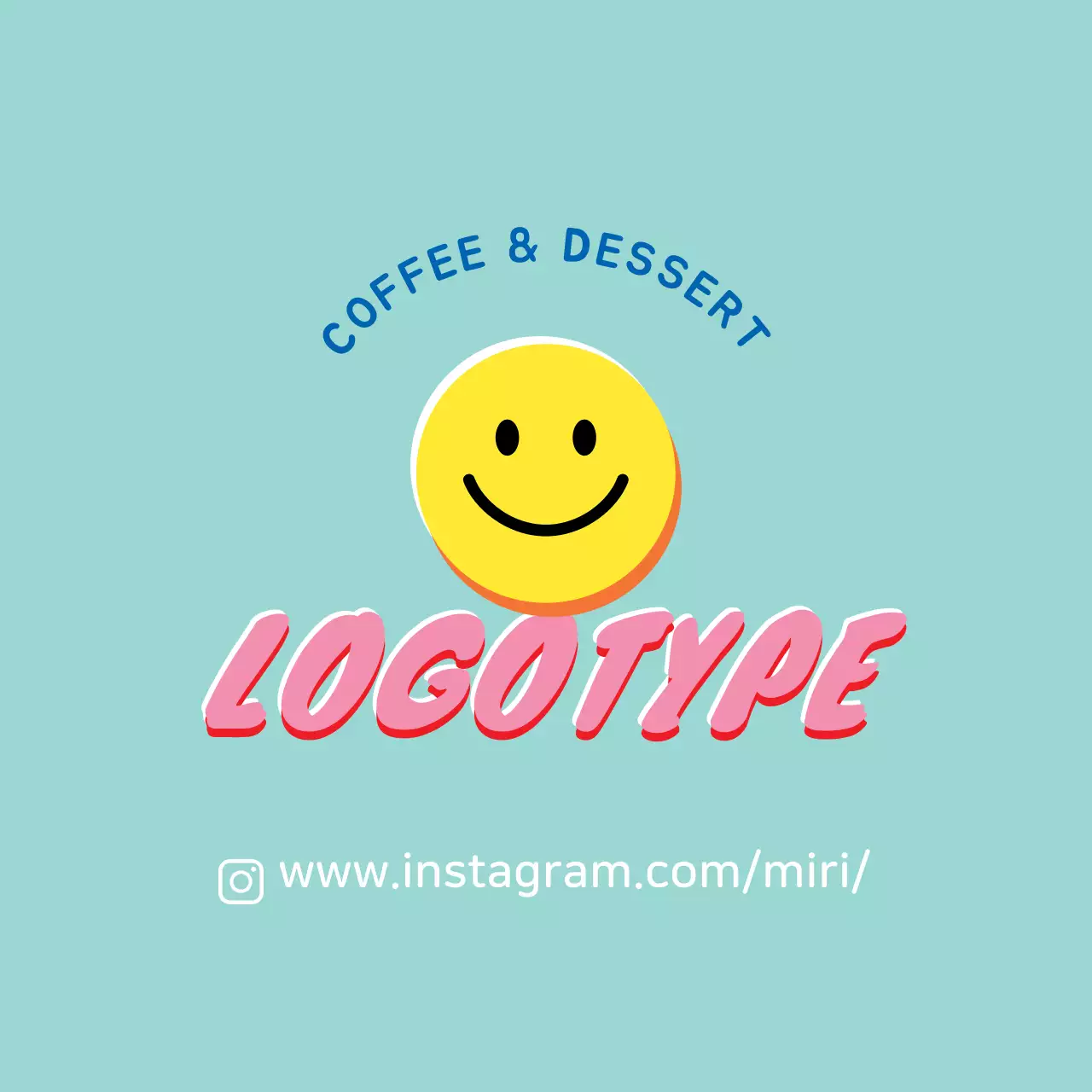 Ilustração azul-rosa promoção de café giro