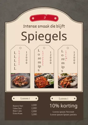 Een keurig bruin tonkatsu restaurantmenu.