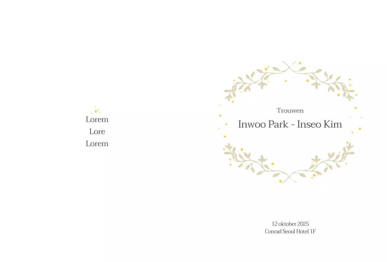 Witte eenvoudige ansichtkaart voor huwelijksuitnodigingen