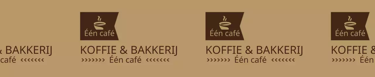 Logo van eenvoudig café in lichtbruin en bruin