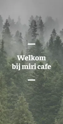 Engelstalig café balsa met sentimentele bewegwijzering met bosfoto's