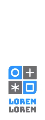 Eenvoudige, strakke vormen en symbolen logo combinatiestijl in blauw en donkergrijs voor ziekenhuisreclame en promoties.