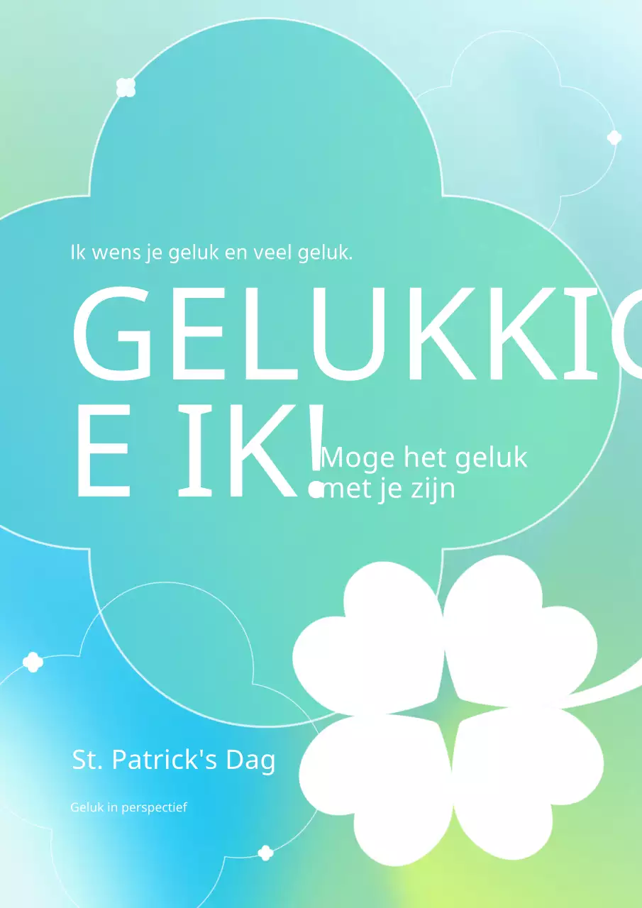 Eenvoudig klavertjevier-kunstwerk in mintgroen