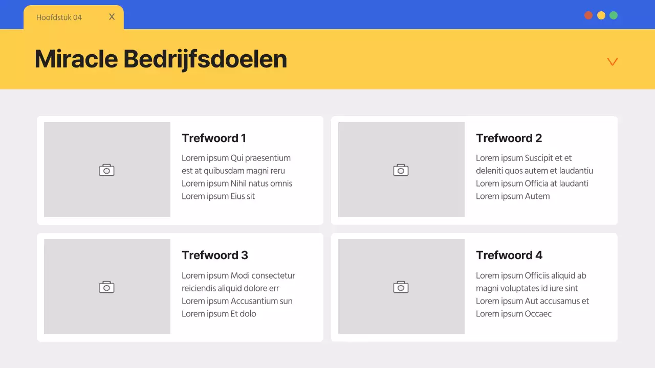 Een eenvoudig blauw en geel bedrijfsbriefhoofd