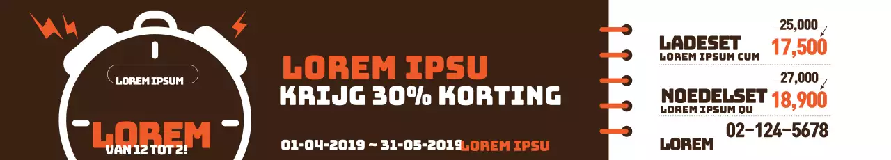 Lunch korting/lage prijs banner