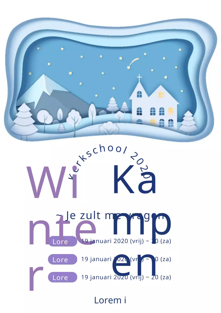 Wit Winterkerkkamp Verticale Poster
