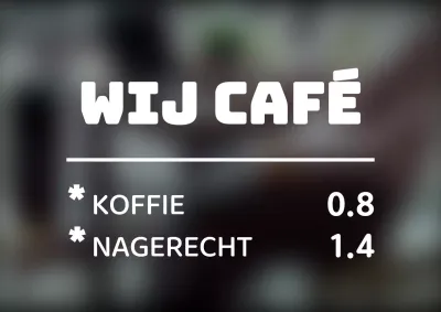 Een eenvoudig café menubord met een strakke stijl