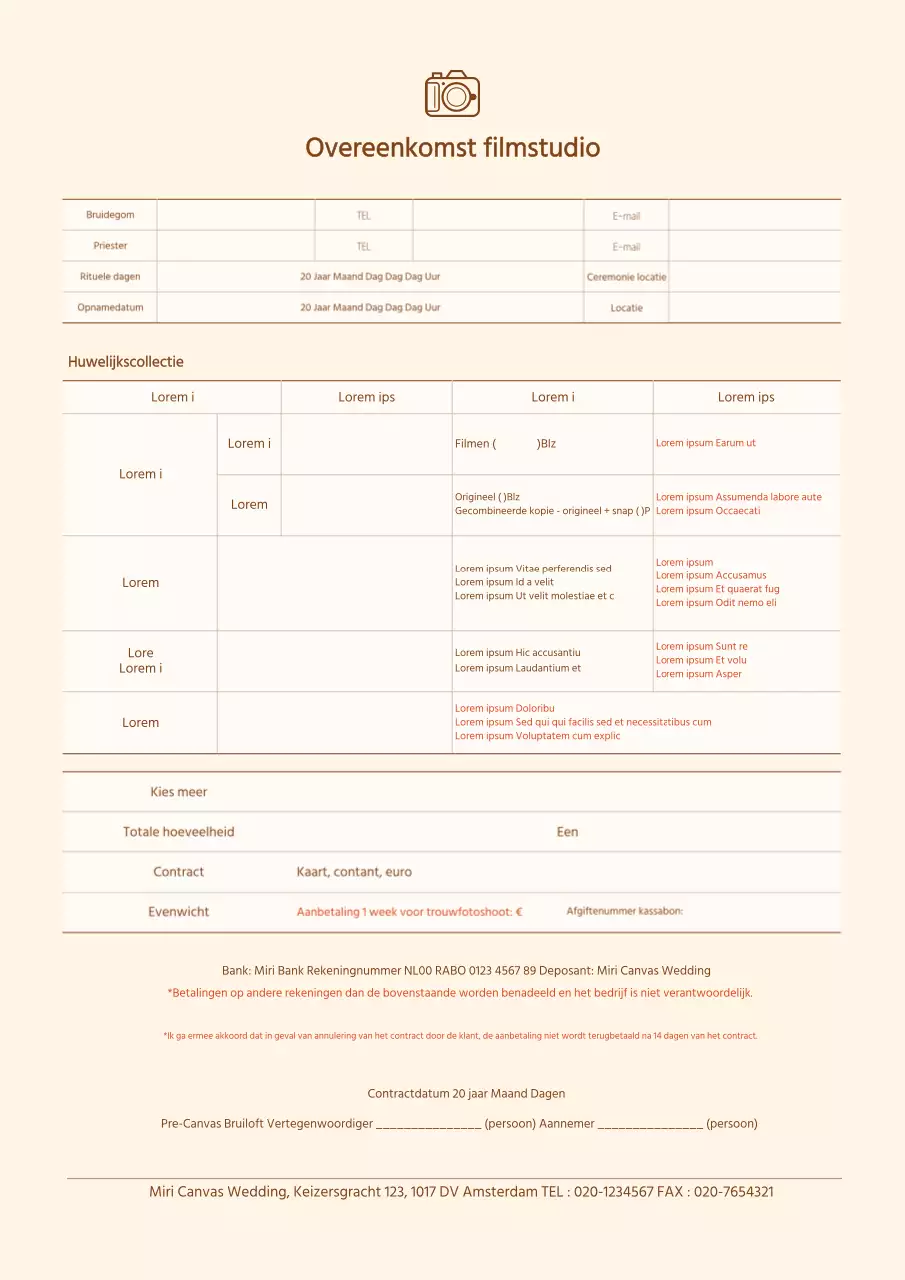 Beige eenvoudig contract