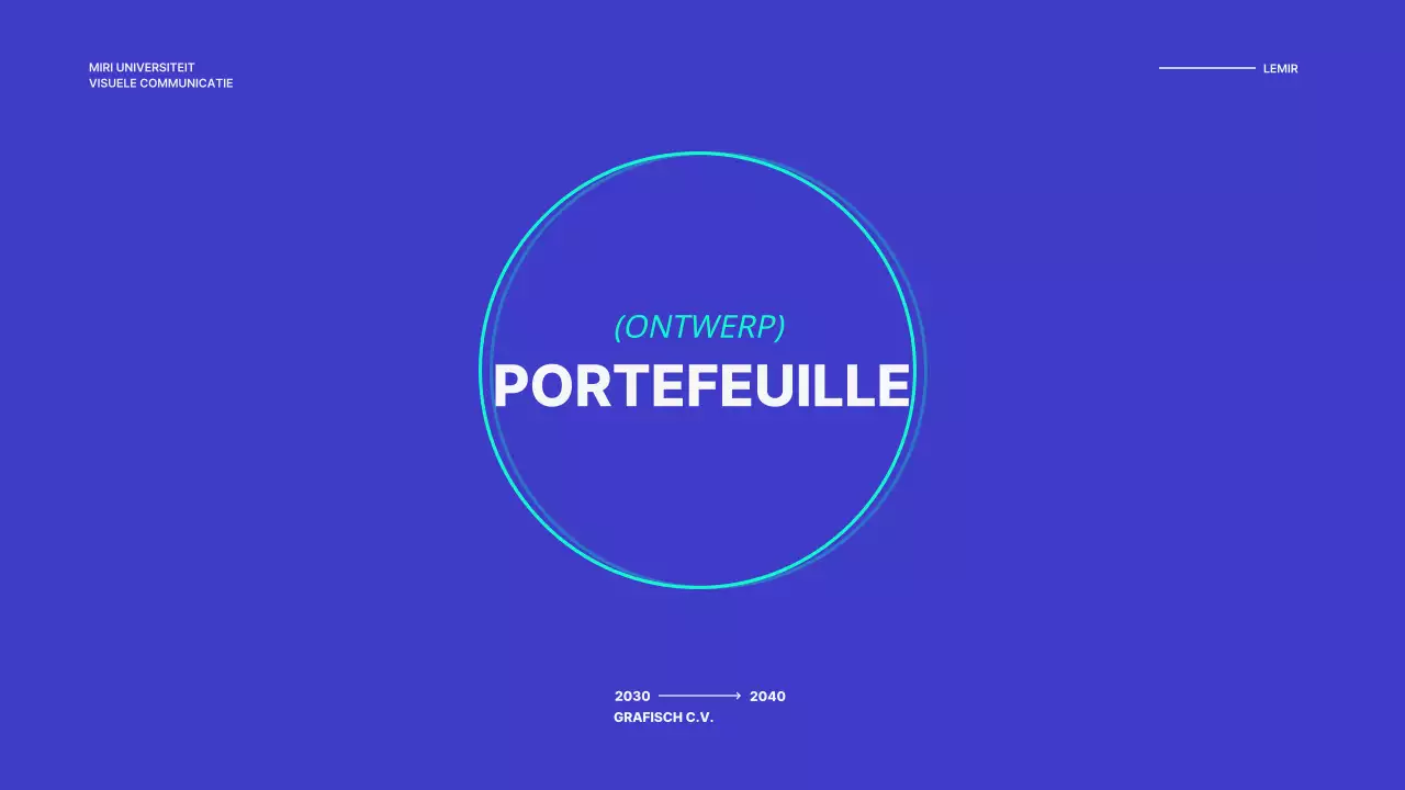 Een eenvoudige portfolio in blauw en wit