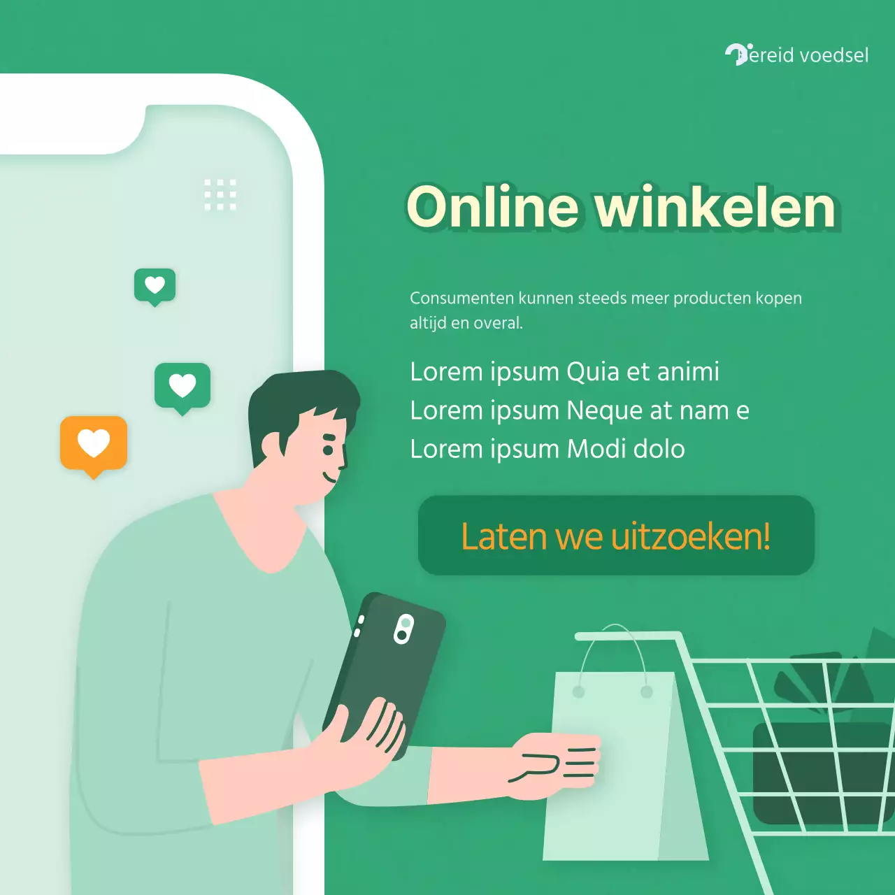 Groen Tone Oranje Punt Eenvoudige Illustratie Dag van de Voedselveiligheid Kaart Nieuws