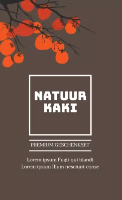 Bruin-oranje geïllustreerde gedroogde persimmon cadeauset verpakkingsetiket