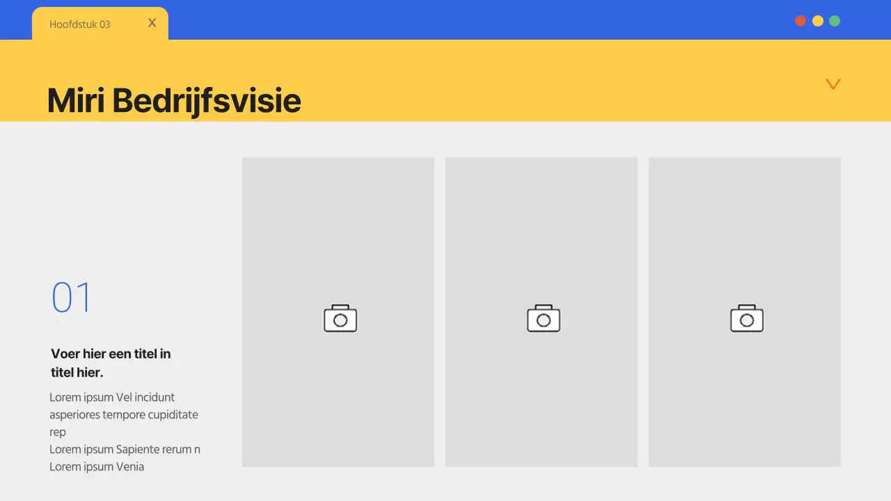 Een eenvoudig blauw en geel bedrijfsbriefhoofd