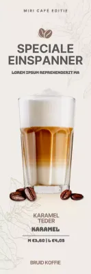 Bruin café koffie einschaffener menu banner