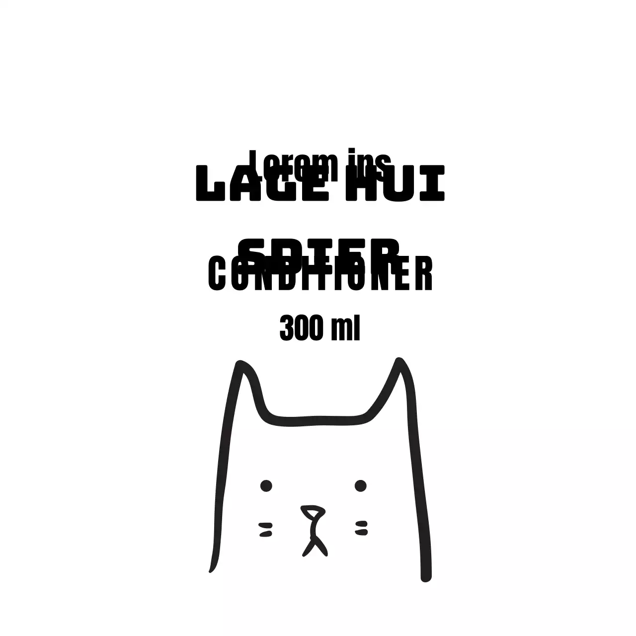 Zwart-wit geïllustreerd conditioner-label