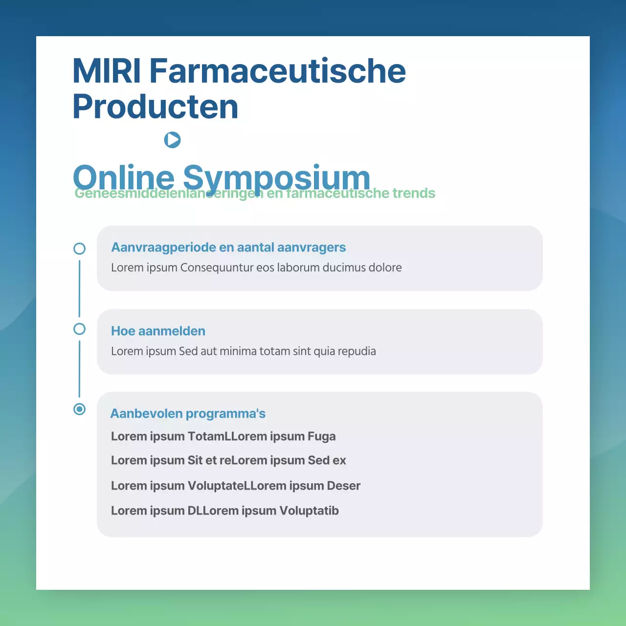 Online symposium voor farmaceutische bedrijven