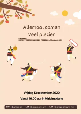 Leuke voorjaars pep rally promotieposter in lichtblauw en roze
