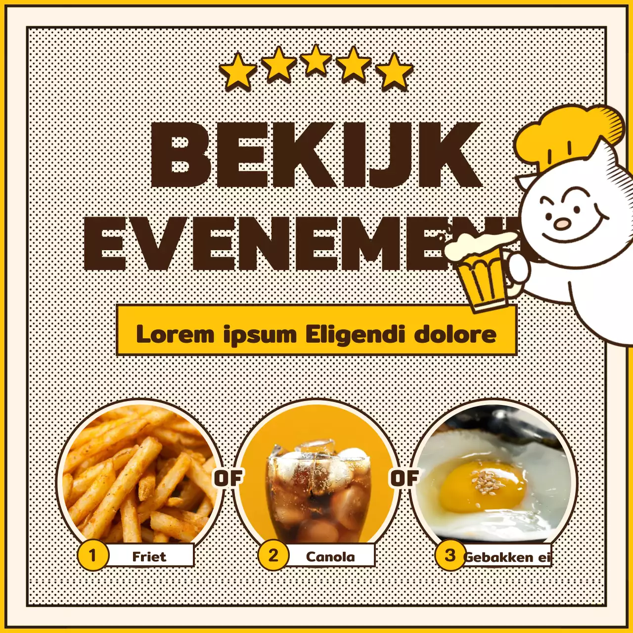 Geel, beige en bruin bezorgingsevenement