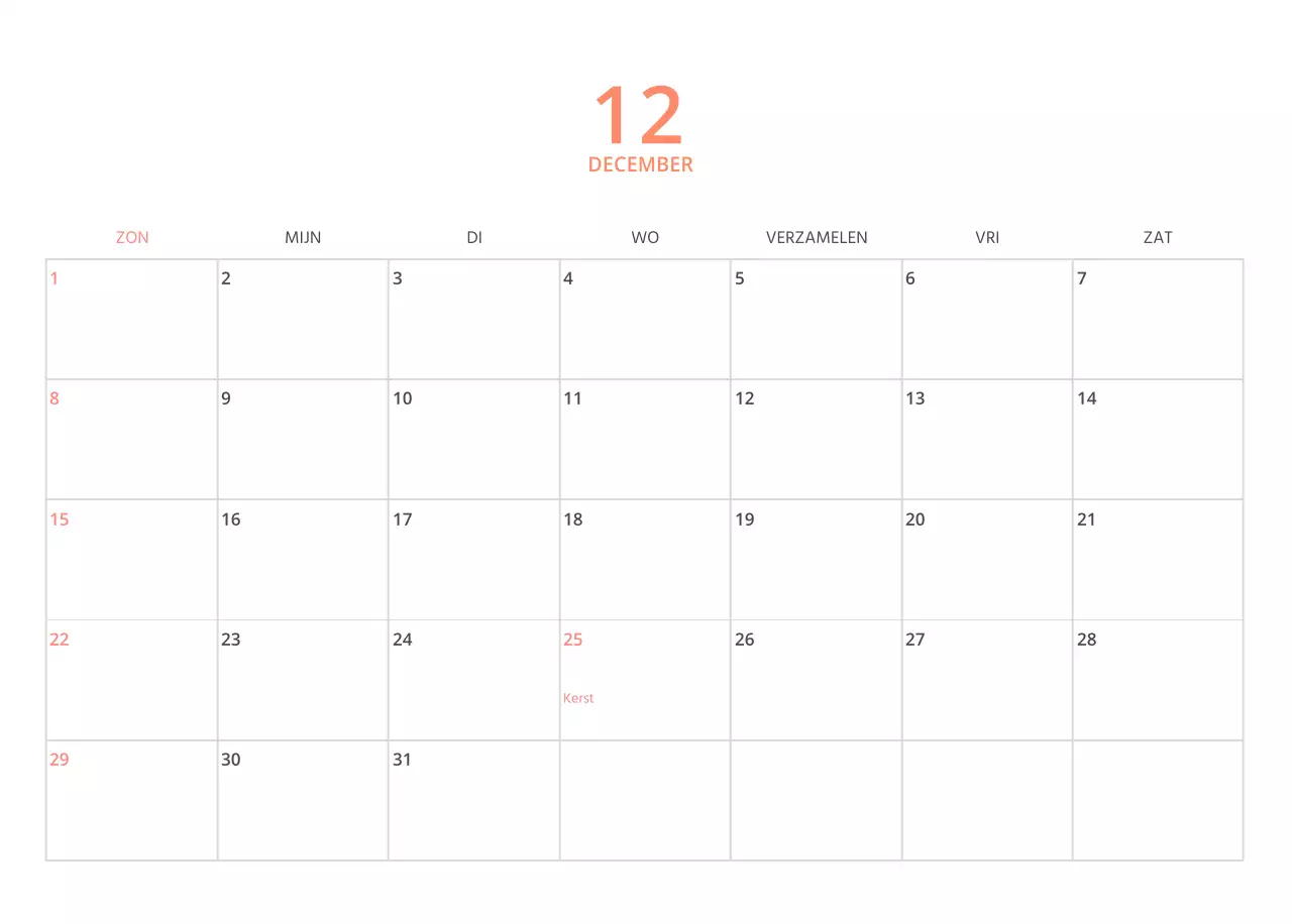 Veelkleurige geïllustreerde kalender