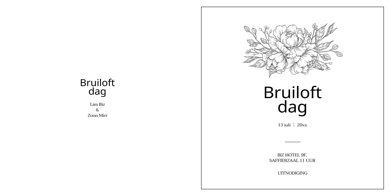 Sentimentele huwelijksuitnodiging met handgetekende bloemen