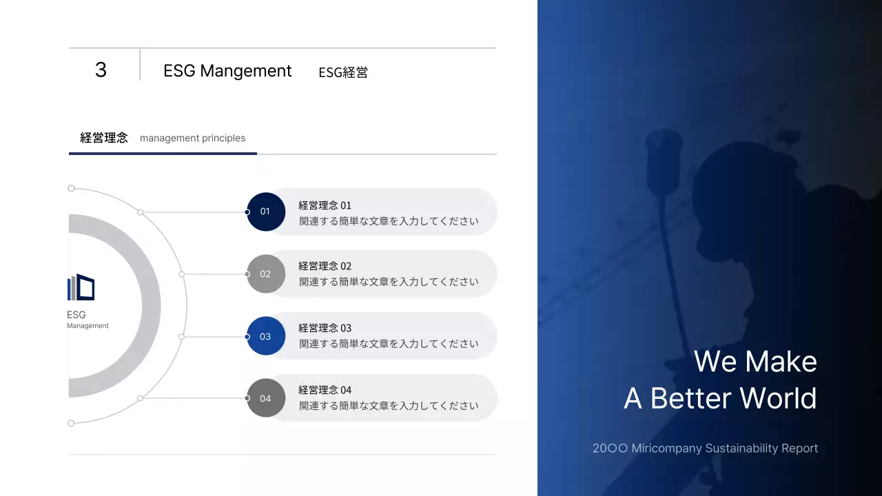 青 モダン 事業報告 プレゼンテーション