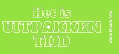 Eenvoudig ontwerp met tekst met koeriergerelateerde zinnen in chartreuse en wit